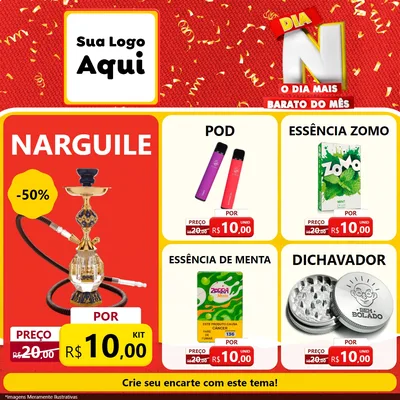 Modelo de Rede Social para Feed Facebook com o tema Dia N o Dia Mais Barato do Mês para Tabacaria