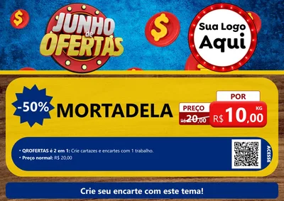 Modelo de Cartaz para Cartaz A4 Horizontal com o tema Junho de Ofertas para Frios e Laticínios