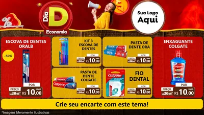 Modelo de TV para TV Horizontal com o tema Dia D Economia para Higiene Pessoal