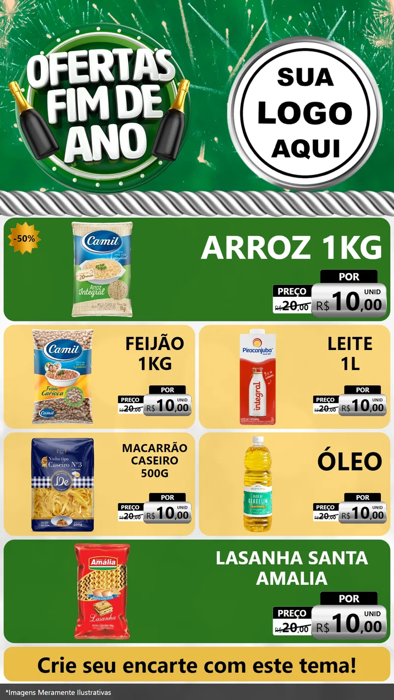 Modelo de TV para TV Vertical com o tema Ofertas Fim de Ano para Supermercado