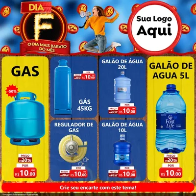 Modelo de Rede Social para Feed Facebook com o tema Dia F - O Dia Mais Barato Do Mês para Água e gás