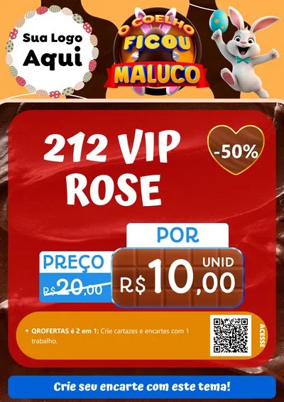 Modelo de Cartaz para Cartaz A4 Vertical com o tema O Coelho Ficou Maluco - Páscoa para Perfumes
