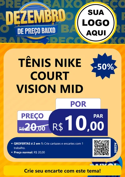 Modelo de Cartaz para Cartaz A4 Vertical com o tema Dezembro de Preço Baixo para Calçados