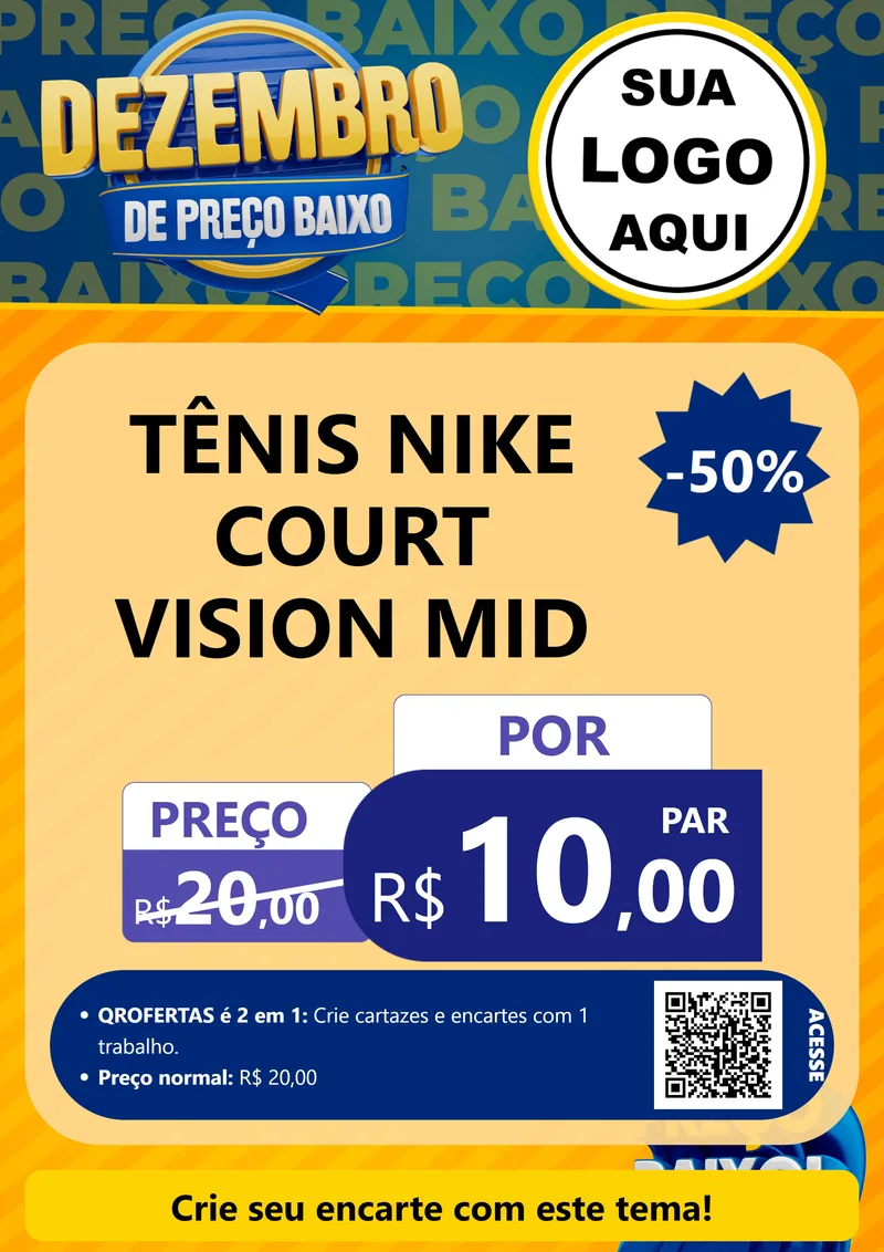 Modelo de Cartaz para Cartaz A4 Vertical com o tema Dezembro de Preço Baixo para Calçados