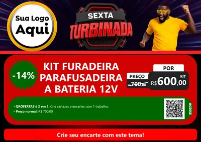Modelo de Cartaz para Cartaz A4 Horizontal com o tema Sexta Turbinada para Maquinas e Ferramentas