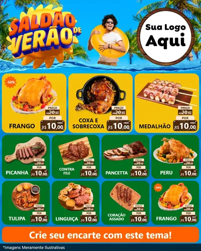 Modelo de Rede Social para Feed Instagram com o tema Saldão de Verão para Assados