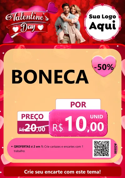 Modelo de Cartaz para Cartaz A4 Vertical com o tema Valentine's Day para Brinquedos