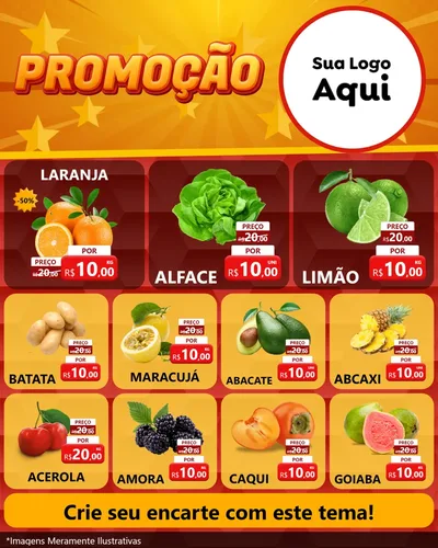 Modelo de Rede Social para Feed Instagram com o tema Promoção para Hortifrúti