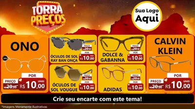 Modelo de TV para TV Horizontal com o tema Torra Preços para Óticas