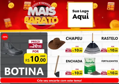 Modelo de Encarte para Encarte A4 Horizontal com o tema Mais Barato para Agropecuária