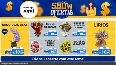 Modelo de TV para TV Horizontal com o tema Show de Ofertas para Floricultura e jardim