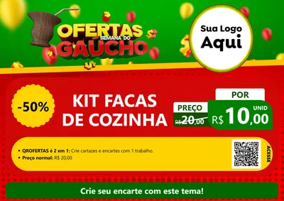 Modelo de Cartaz para Cartaz A4 Horizontal com o tema Ofertas Semana Do Gaúcho para Utilidades Domésticas