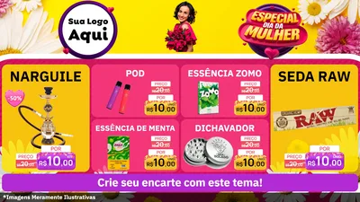 Modelo de TV para TV Horizontal com o tema Especial Dia da Mulher para Tabacaria