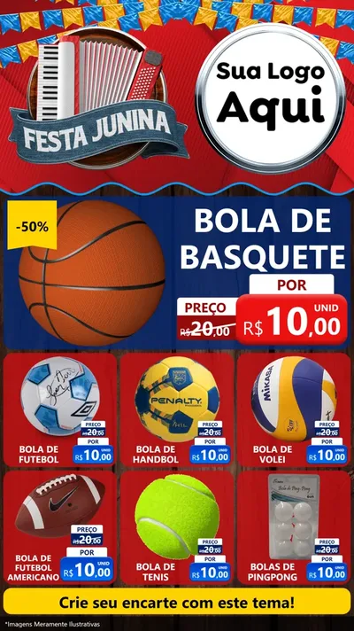 Modelo de Rede Social para Stories com o tema Festa Junina para Artigos Esportivos