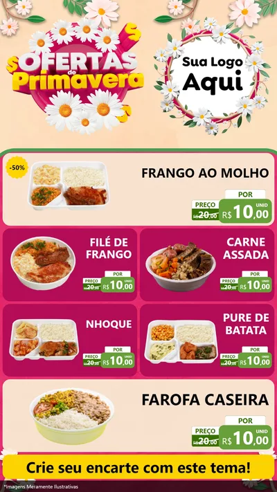 Modelo de TV para TV Vertical com o tema Ofertas de Primavera para Restaurante