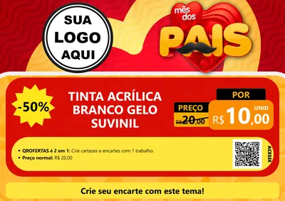 Modelo de Cartaz para Cartaz A4 Horizontal com o tema Mês Dos Pais para Tintas e Ferramentas