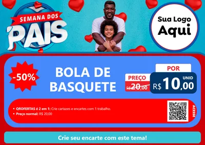 Modelo de Cartaz para Cartaz A4 Horizontal com o tema Semana Dos Pais para Artigos Esportivos