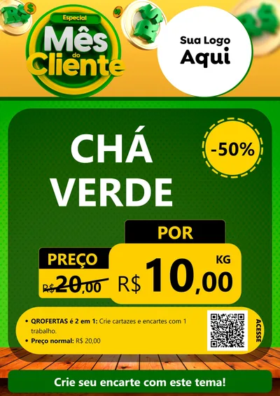 Modelo de Cartaz para Cartaz A4 Vertical com o tema Especial Mês do Cliente para Produtos Naturais