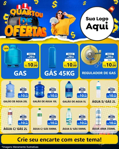 Modelo de Rede Social para Feed Instagram com o tema Quartou de Ofertas para Água e gás