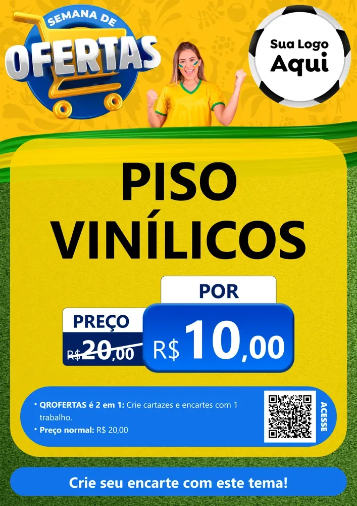 Modelo de Cartaz para Cartaz A4 Vertical com o tema Semana de Ofertas - Copa para Material para Construção