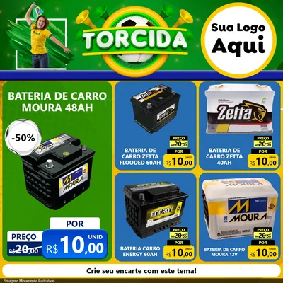 Modelo de Rede Social para Feed Facebook com o tema Torcida para Baterias Elétricas