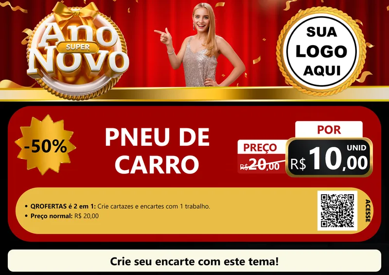 Modelo de Cartaz para Cartaz A4 Horizontal com o tema Super Ano Novo para Auto peças