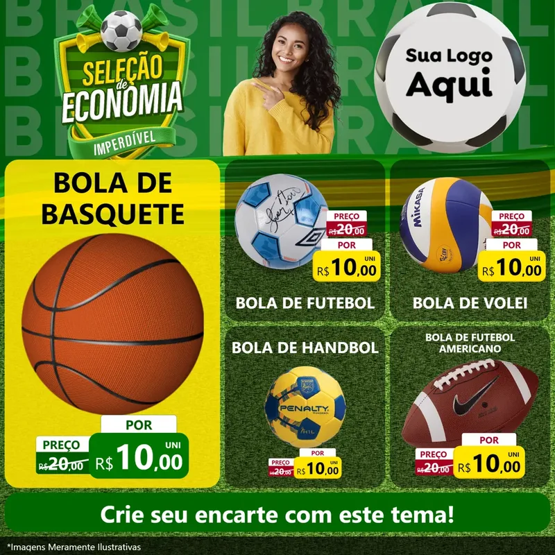 Modelo de Rede Social para Feed Facebook com o tema Seleção de Economia - Copa para Artigos Esportivos