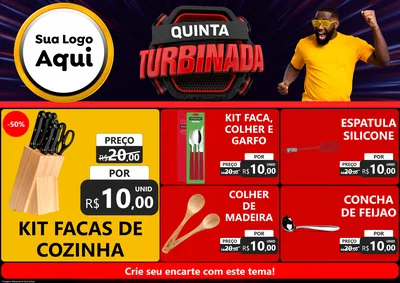 Modelo de Encarte para Encarte A4 Horizontal com o tema Quinta Turbinada para Utilidades Domésticas