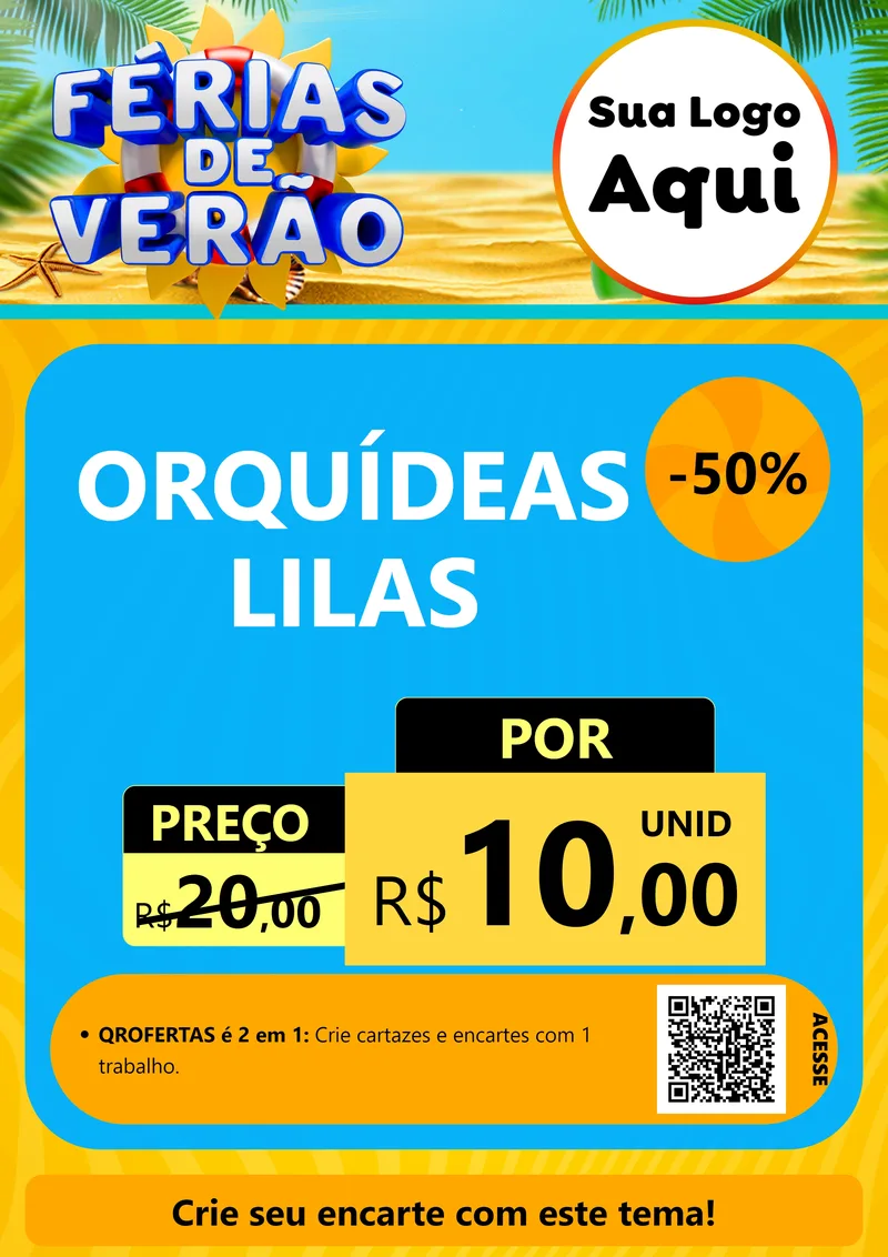 Modelo de Cartaz para Cartaz A4 Vertical com o tema Férias de Verão para Floricultura e jardim