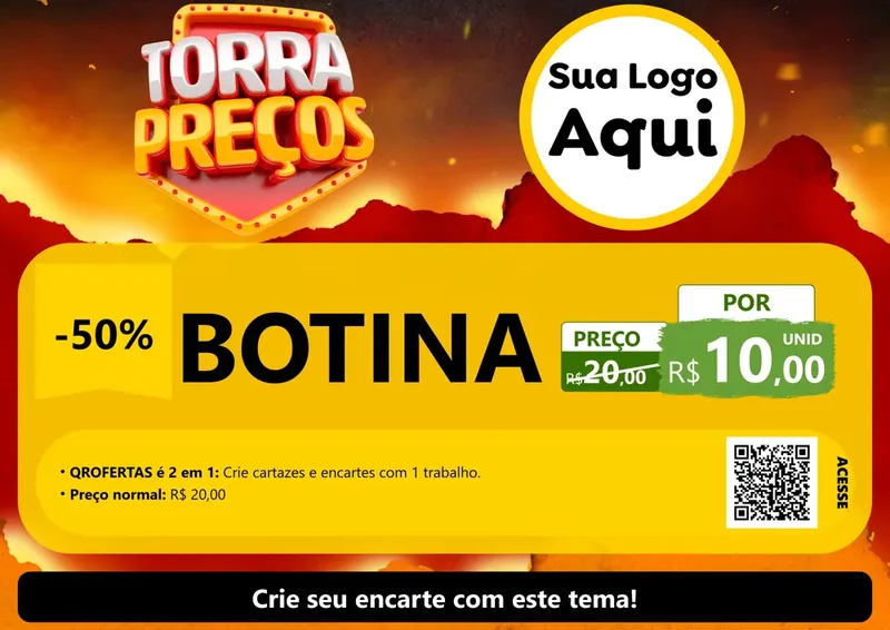 Modelo de Cartaz para Cartaz A4 Horizontal com o tema Torra Preços para Agropecuária
