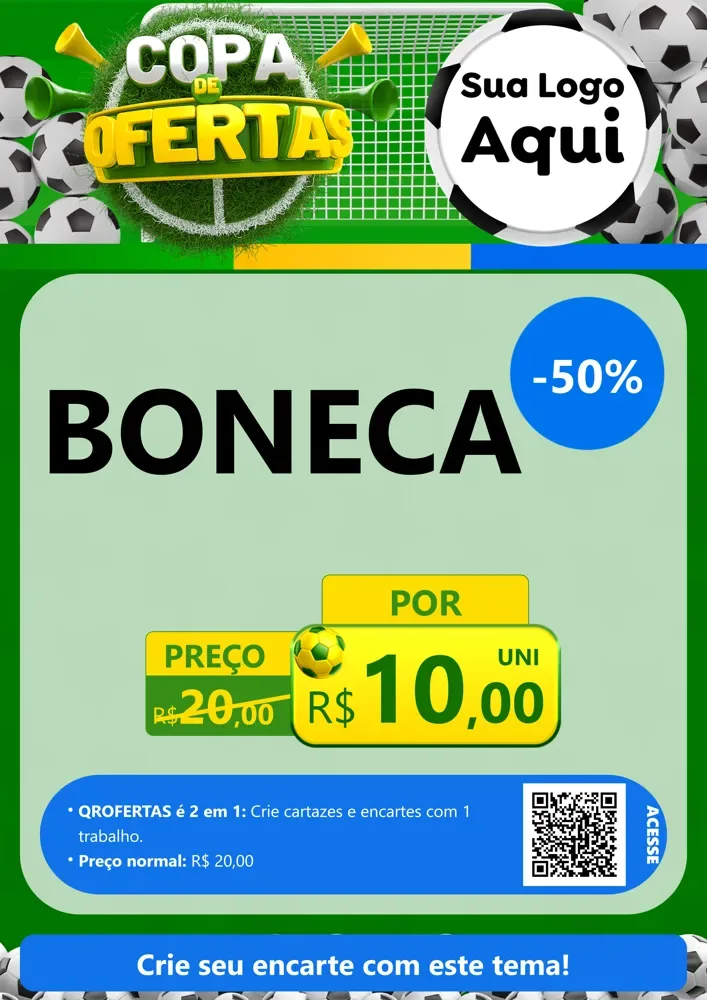 Modelo de Cartaz para Cartaz A4 Vertical com o tema Copa De Ofertas para Brinquedos