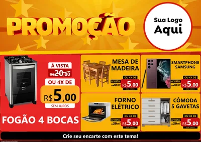 Modelo de Encarte para Encarte A4 Horizontal com o tema Promoção para Móveis e Eletro