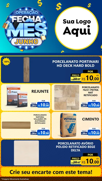 Modelo de TV para TV Vertical com o tema Operação Fecha Mês, Junho para Pisos e revestimentos