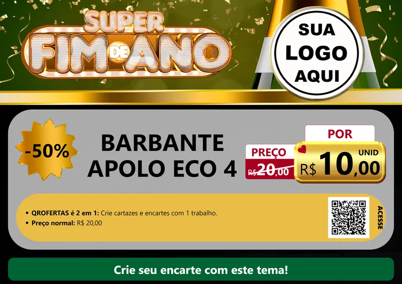 Modelo de Cartaz para Cartaz A4 Horizontal com o tema Super Fim de Ano para Armarinho e Aviamentos