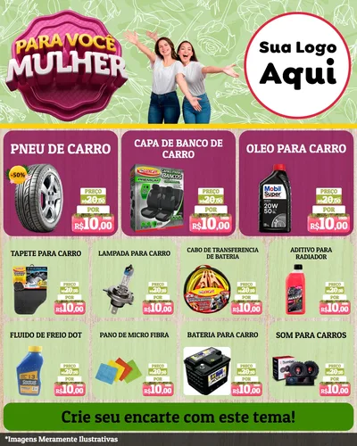 Modelo de Rede Social para Feed Instagram com o tema Para Você Mulher para Auto peças