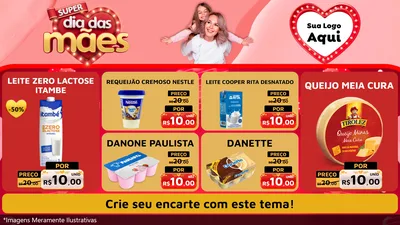 Modelo de TV para TV Horizontal com o tema Super Dia Das Mães para Frios e Laticínios