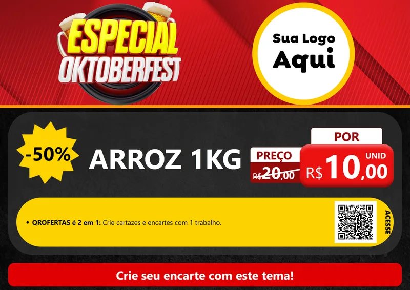 Modelo de Cartaz para Cartaz A4 Horizontal com o tema Especial Oktoberfest para Supermercado