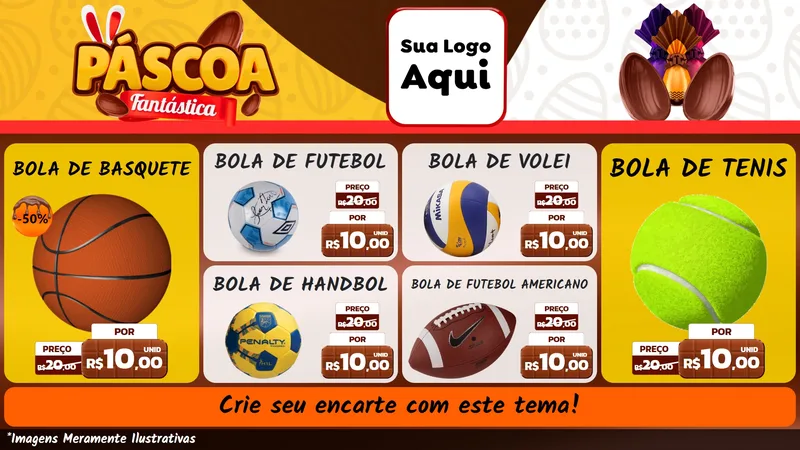 Modelo de TV para TV Horizontal com o tema Páscoa Fantástica para Artigos Esportivos