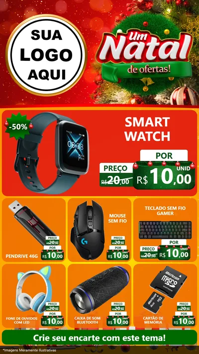 Modelo de Rede Social para Stories com o tema Um Natal de Ofertas para Informática
