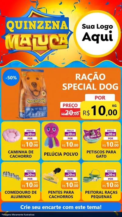 Modelo de Rede Social para Stories com o tema Quinzena Maluca para Pet Shop