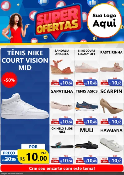 Modelo de Encarte para Encarte A4 Vertical com o tema Super Ofertas para Calçados