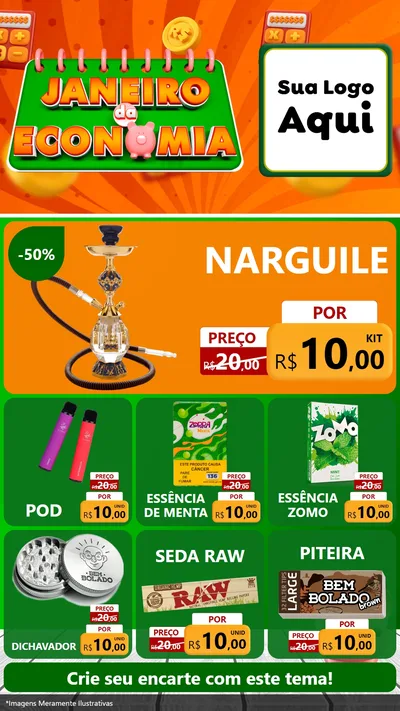 Modelo de Rede Social para Stories com o tema Janeiro da Economia para Tabacaria