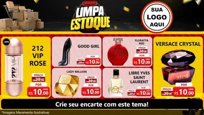 Modelo de TV para TV Horizontal com o tema Operação Limpa Estoque para Perfumes
