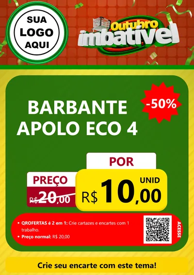Modelo de Cartaz para Cartaz A4 Vertical com o tema Outubro Imbatível para Armarinho e Aviamentos