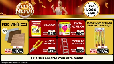 Modelo de TV para TV Horizontal com o tema Super Ano Novo para Material para Construção