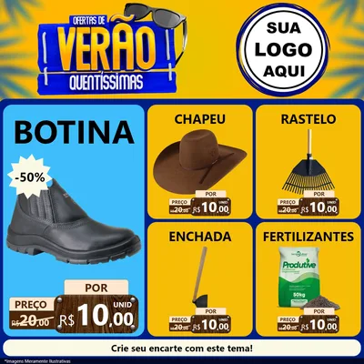 Modelo de Rede Social para Feed Facebook com o tema Ofertas de Verão Quentíssimas para Agropecuária