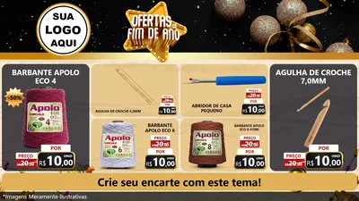 Modelo de TV para TV Horizontal com o tema Ofertas de Fim de Ano para Armarinho e Aviamentos