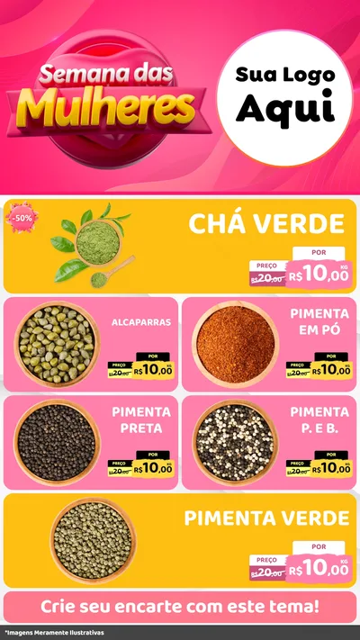 Modelo de TV para TV Vertical com o tema Semana das Mulheres para Produtos Naturais