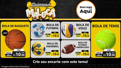Modelo de TV para TV Horizontal com o tema Quinzena Maluca para Artigos Esportivos