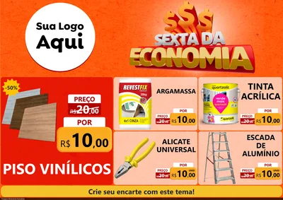 Modelo de Encarte para Encarte A4 Horizontal com o tema Sexta da Economia para Material para Construção